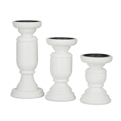 White French Country Candle Holder Set