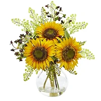 16" Sunflower Floral Arrangement in Vase