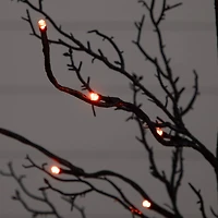 3ft. Pre-Lit Halloween Deluxe Black Twig Artificial Tree with 36 Orange & Purple LED Lights