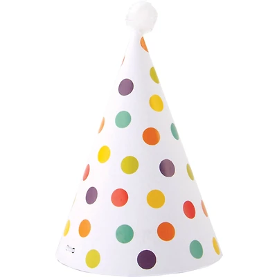 JAM Paper 3" Colorful Polka Dots Party Hats, 6ct.