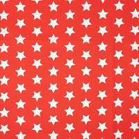 SINGER Patriotic White Stars On Red Cotton Fabric