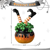 Glitzhome® 8.75" Halloween Witch in Cauldron Table Décor