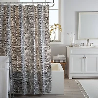 Bath Bliss Black & White Abstract Design PEVA Shower Curtain