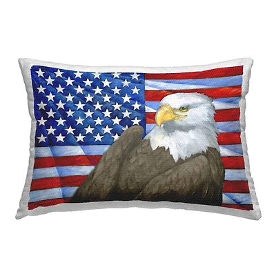 Stupell Industries Eagle's View Flag Outdoor Printed Pillow