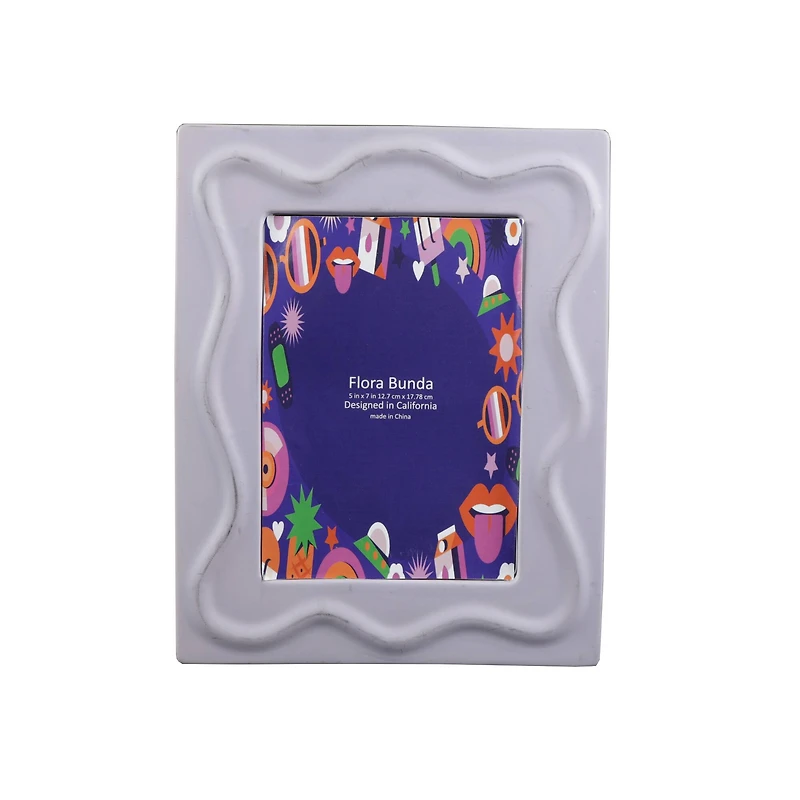 Flora Bunda® 5" x 7" Lilac A Curve Line Ceramic Frame