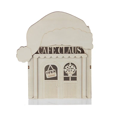 7" Unfinished Café Claus DIY LED Wood Décor by Make Market®