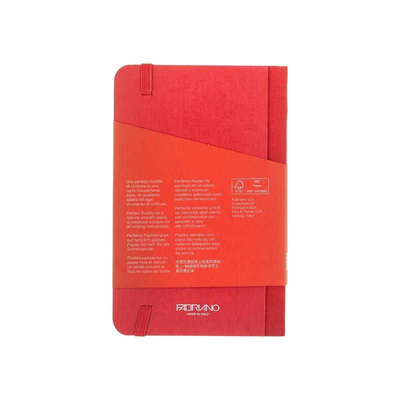 Fabriano® EcoQua Plus Lined Red Fabric-Bound Notebook