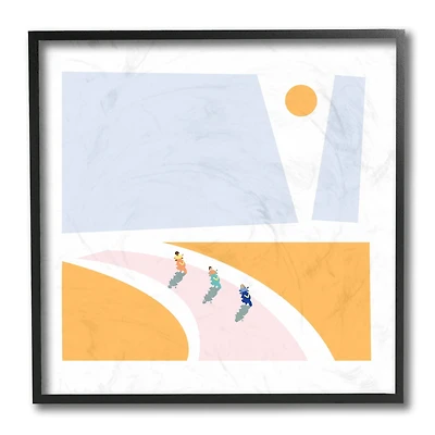 Stupell Industries Abstract Summer Vespa Bike Riders Wall Art in Black Frame