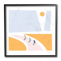 Stupell Industries Abstract Summer Vespa Bike Riders Wall Art in Black Frame