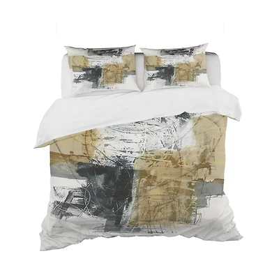 Designart 'Glam Cream Dream II' Glam Bedding Set - Duvet Cover & Shams