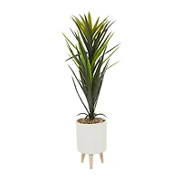 4ft. Modern Style Aloe Vera Artificial Foliage in White Pot