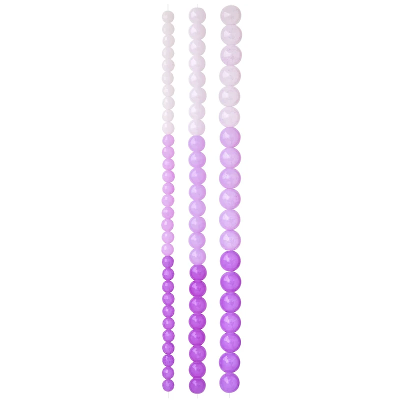 Purple Ombre Glass Round Beads by Bead Landing™