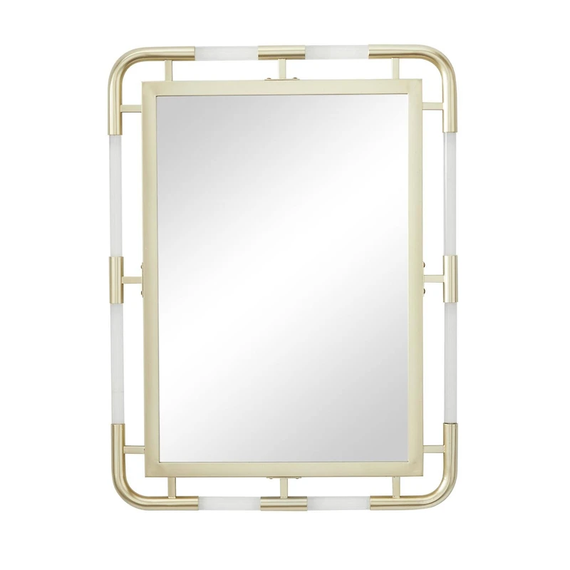 24" x 32" Gold Metal Glam Wall Mirror