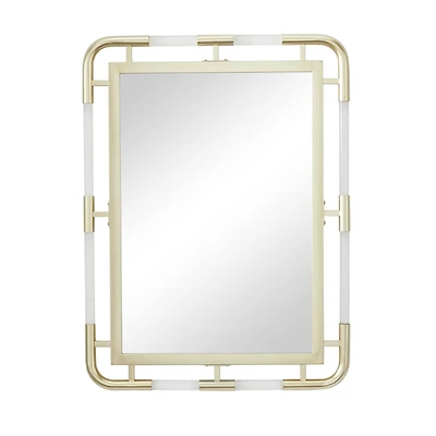 24" x 32" Gold Metal Glam Wall Mirror
