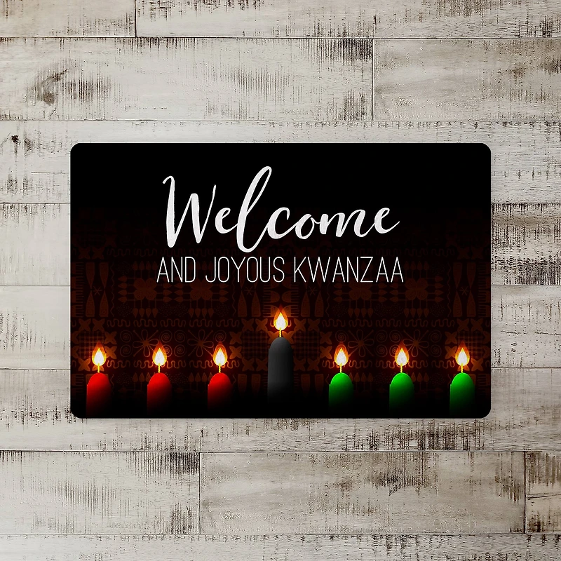 Welcome & Joyous Kwanzaa Floor Mat