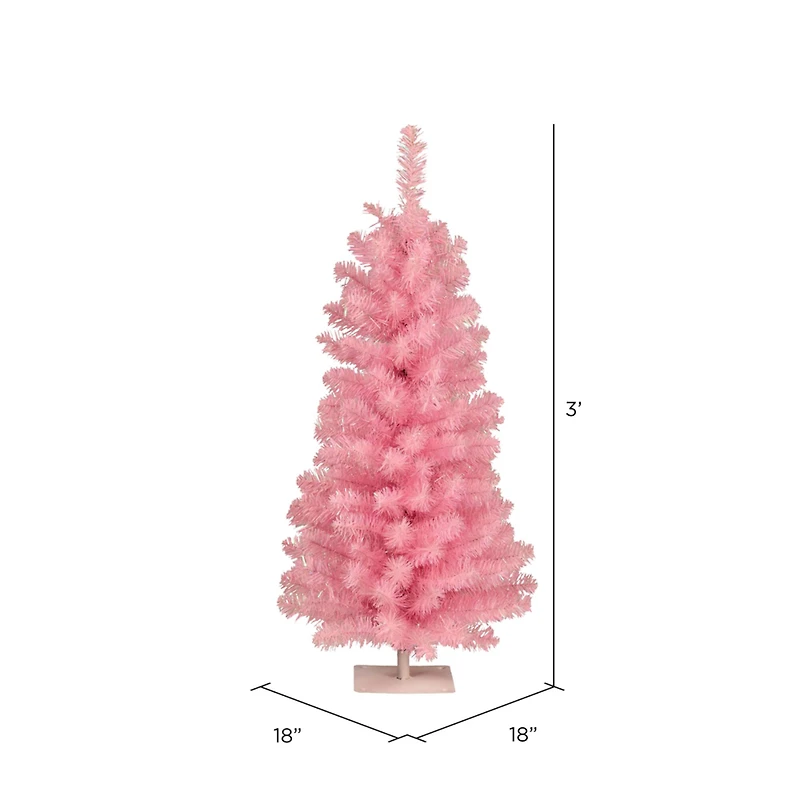 3ft. Unlit Pink Pine Artificial Christmas Tree