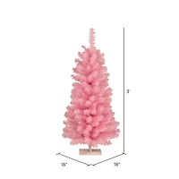 3ft. Unlit Pink Pine Artificial Christmas Tree