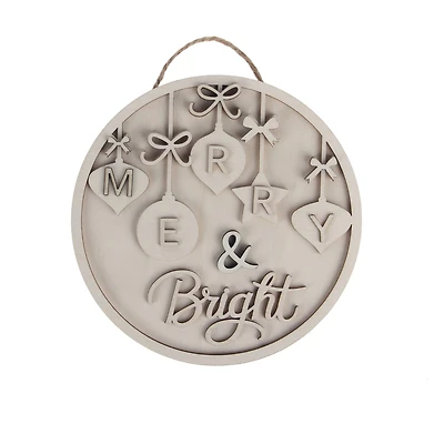 6" Merry & Bright Plaque DIY Wood Décor Kit by Make Market®