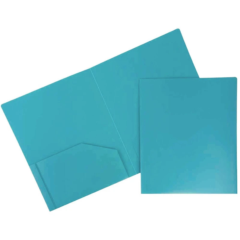 JAM Paper 11.5" Teal Heavy Duty Folder, 12ct.
