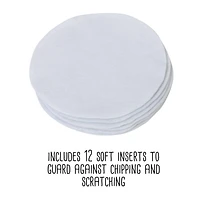 Honey Can Do 12" Gray Round Dinnerware Storage Box