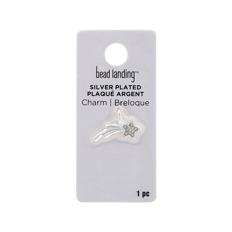 Silver Plated Shooting Star Charm by Bead Landing™