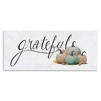 Stupell Industries Grateful with Pumpkins Canvas Wall Art