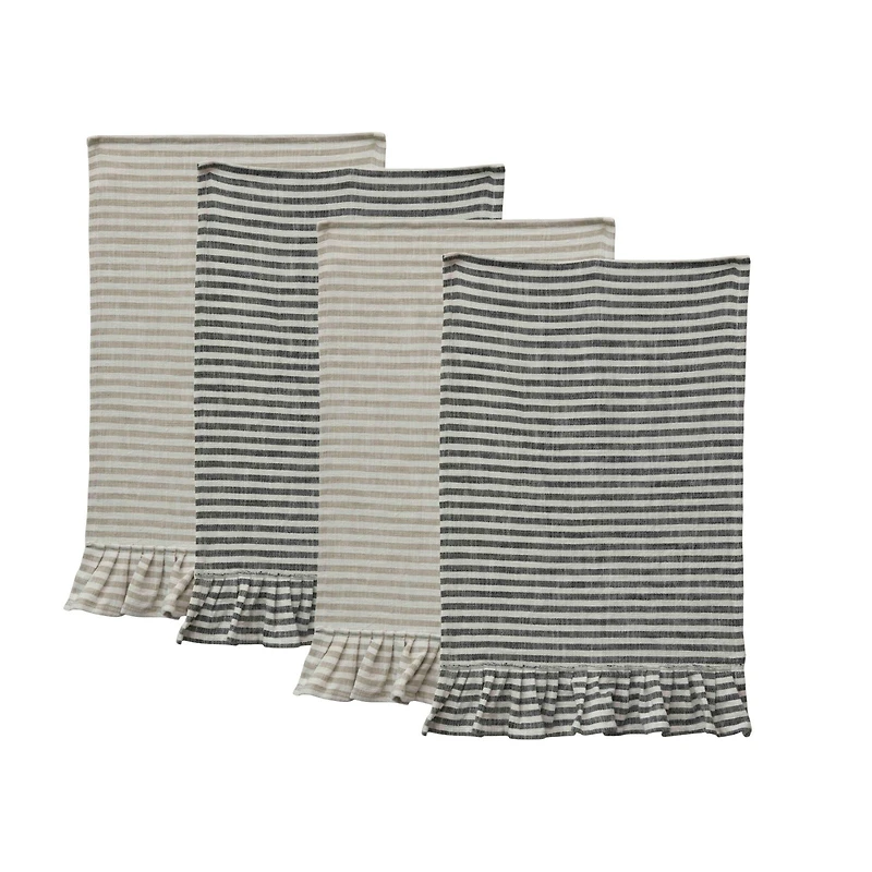 Hello Honey® Striped Tea Towel with Ruffles, 4ct.