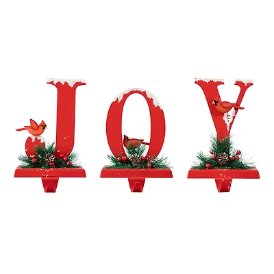 Glitzhome® Christmas Metal JOY Stocking Holder Set