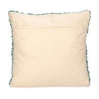 Hello Honey® 20" Blue Woven Cotton Blend Bouclé Pillow