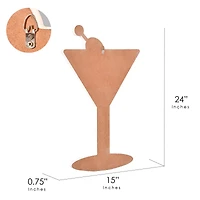 American Art Decor Tipsy Martini Wall Plaque - 15" x 24" x 8.75"