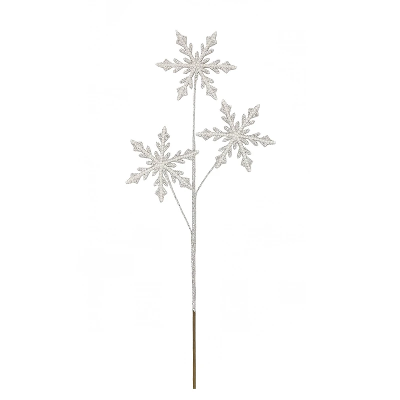 28.5" Silver Glittered Snowflake with Pearls Stem by Ashland®