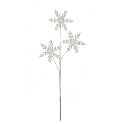 28.5" Silver Glittered Snowflake with Pearls Stem by Ashland®