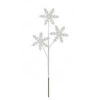 28.5" Silver Glittered Snowflake with Pearls Stem by Ashland®