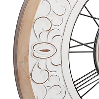 White Wood Farmhouse Wall Clock, 32" x 32" x 2"