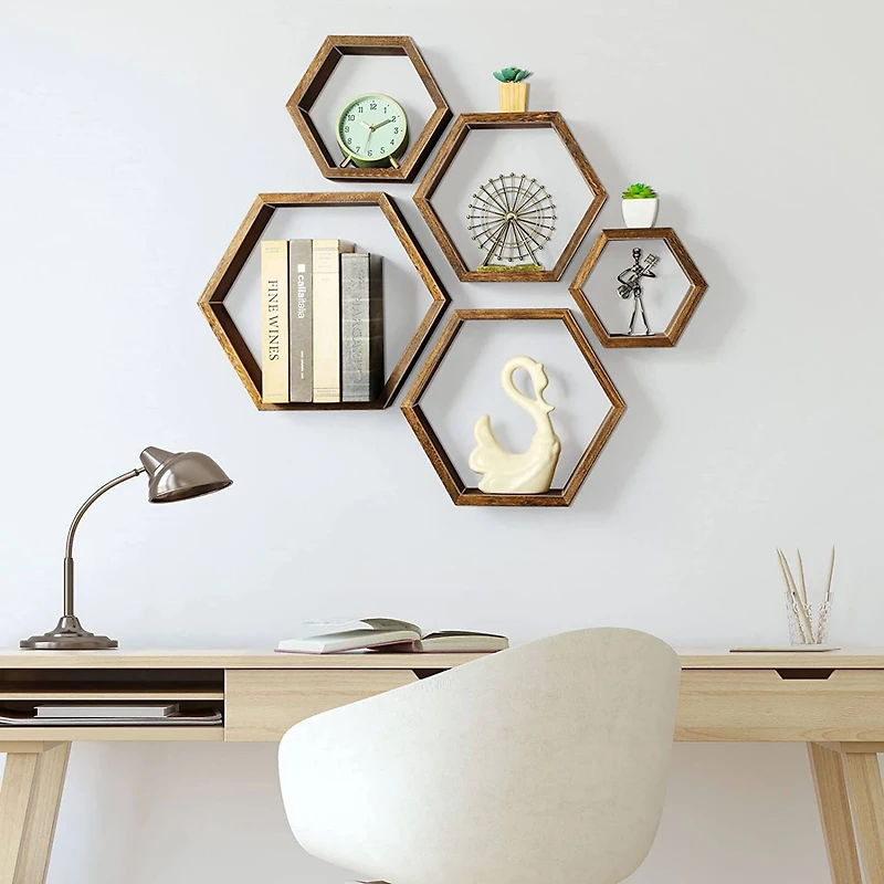 NEX™ Hexagon Floating Honeycomb Shelves Set