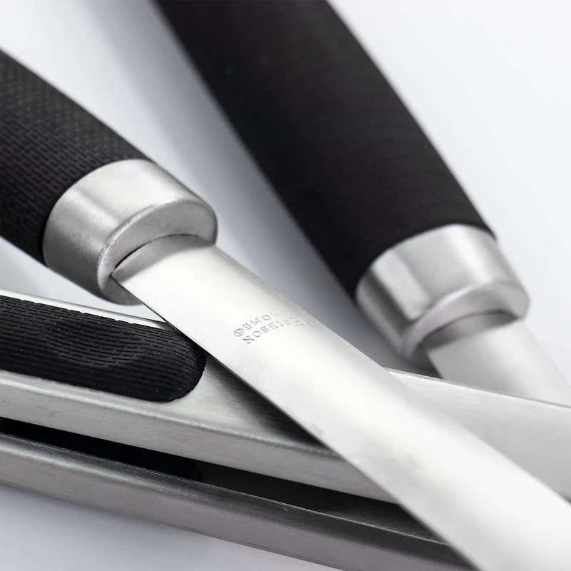 Gibson Home® Silver & Black Sawyer 3 Piece Stainless Steel BBQ Tool Set