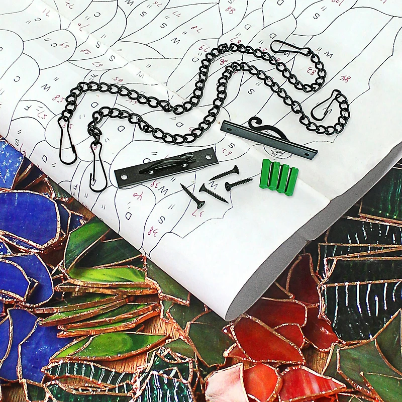 Design Toscano 31" Ruskin Rose Two Flower Tiffany-Style Stained Glass Window Hanging Décor 