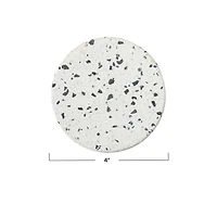 Hello Honey® White Round Terrazzo Coaster Set