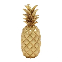 Gold Polystone Traditional Decorative Pineapple , 18" x 7" x 7"