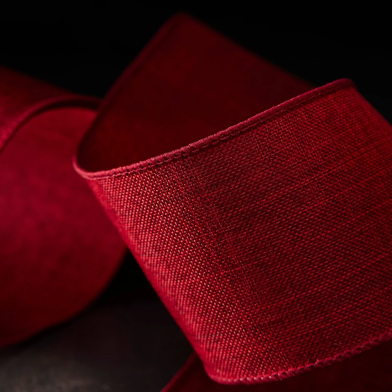 2.5" x 25ft. Faux Linen Wired Ribbon by Celebrate It