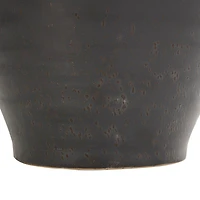 20" Black Ceramic Speckled Textured Amphora Vase