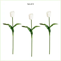 25" White Tulip Flower Stems, 3ct.