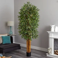 7ft. Potted Curved Bamboo Silk Tree