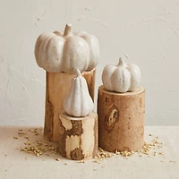 Hello Honey® 7.75" Cream Reactive Glaze Stoneware Pumpkin Décor