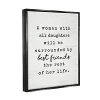 Stupell Industries Woman With All Daughters Loving Family Quote Floater Framed Art