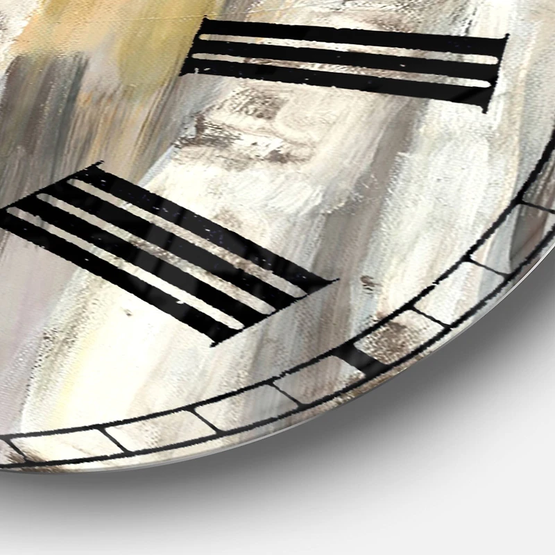 Designart 'Silver And Yellow Birch Forest Farmhouse Wall Clock