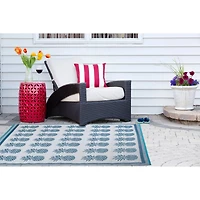 DII® Blue Pineapple Outdoor Rug, 4ft. x 6ft.
