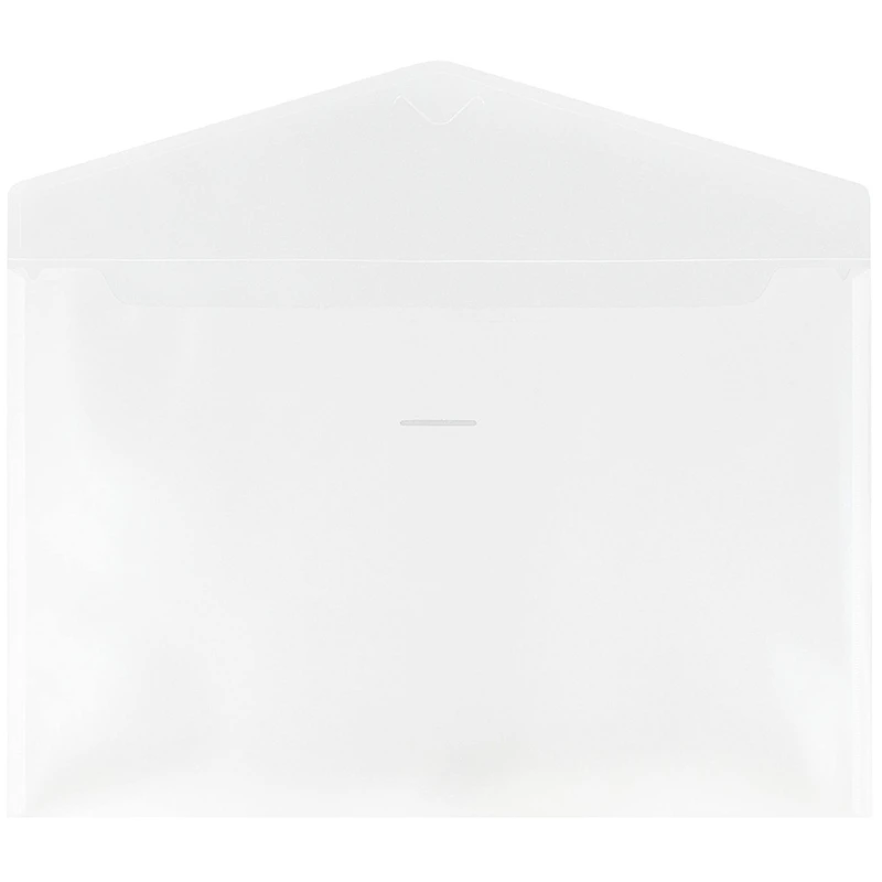 JAM Paper 12" x 18" Clear Plastic Tuck Flap Closure Envelopes, 12ct.