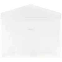 JAM Paper 12" x 18" Clear Plastic Tuck Flap Closure Envelopes, 12ct.