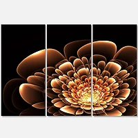 Designart - Glittering Brown Yellow Fractal Flower